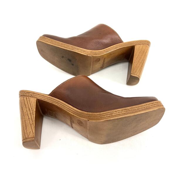 vintage 90s Y2K mules wooden heels clogs - Picture 7 of 9